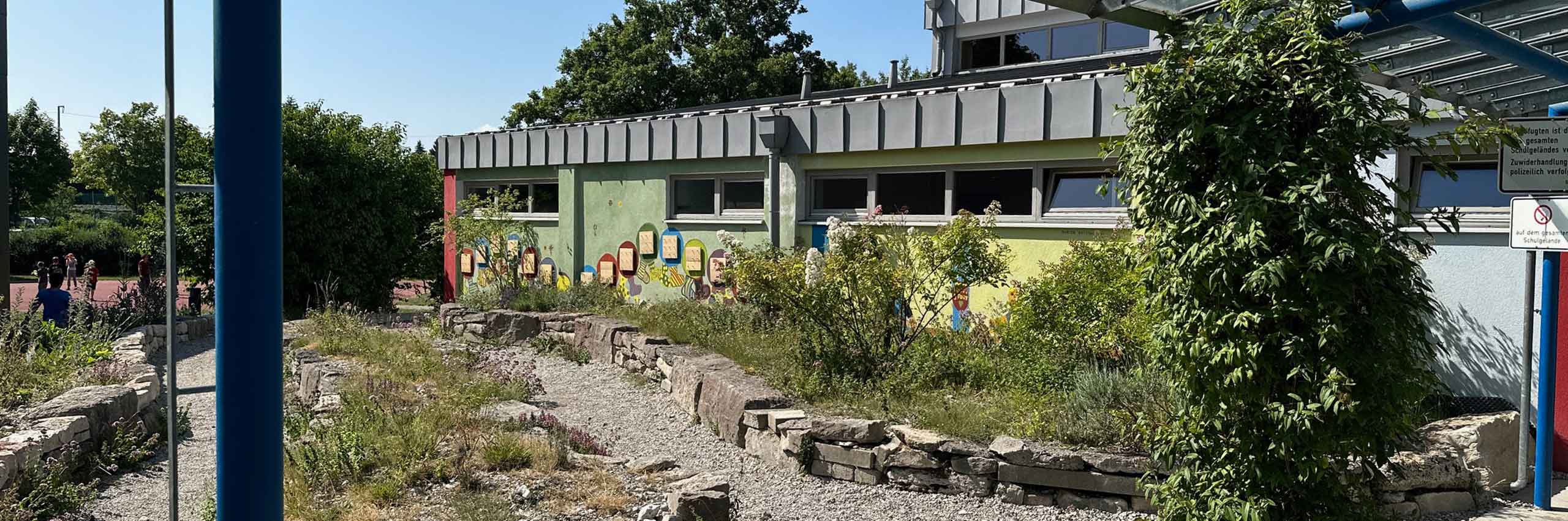 Außenansicht der Ammerschule Garten
